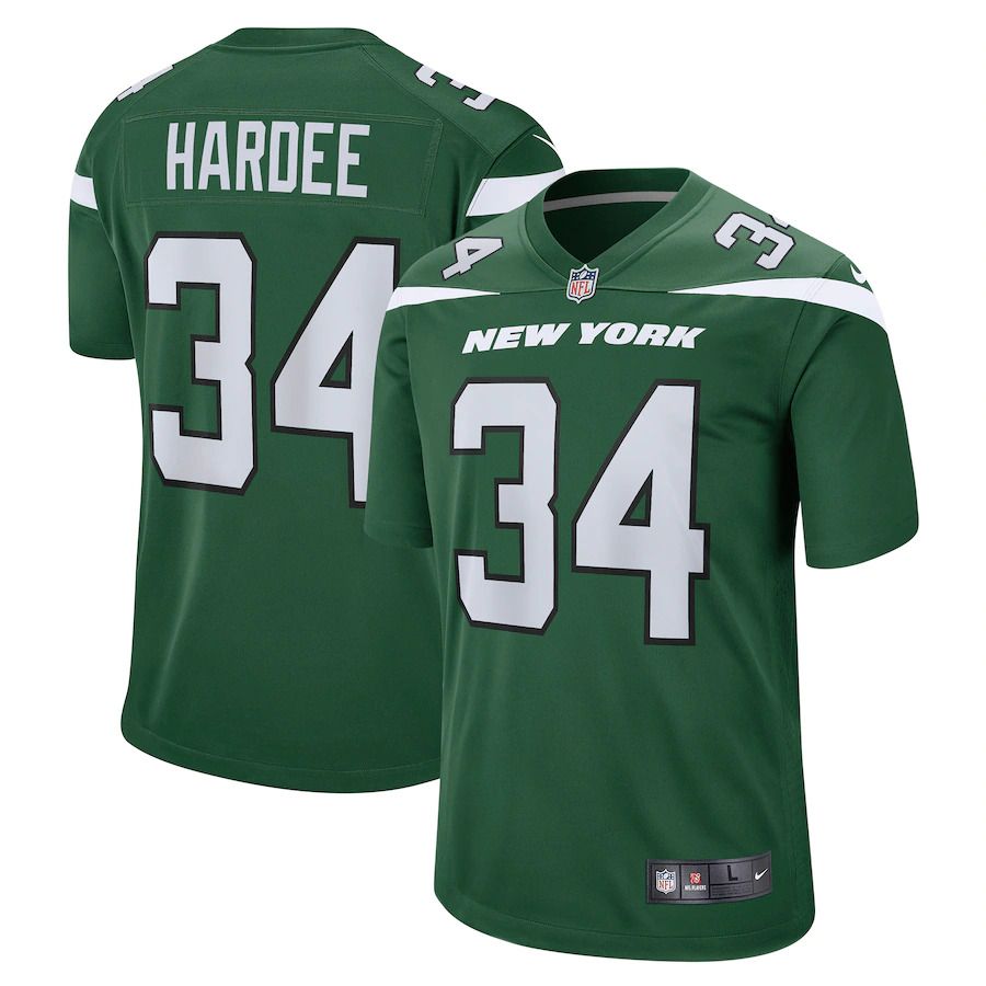 Men New York Jets 34 Justin Hardee Nike Gotham Green Game NFL Jersey